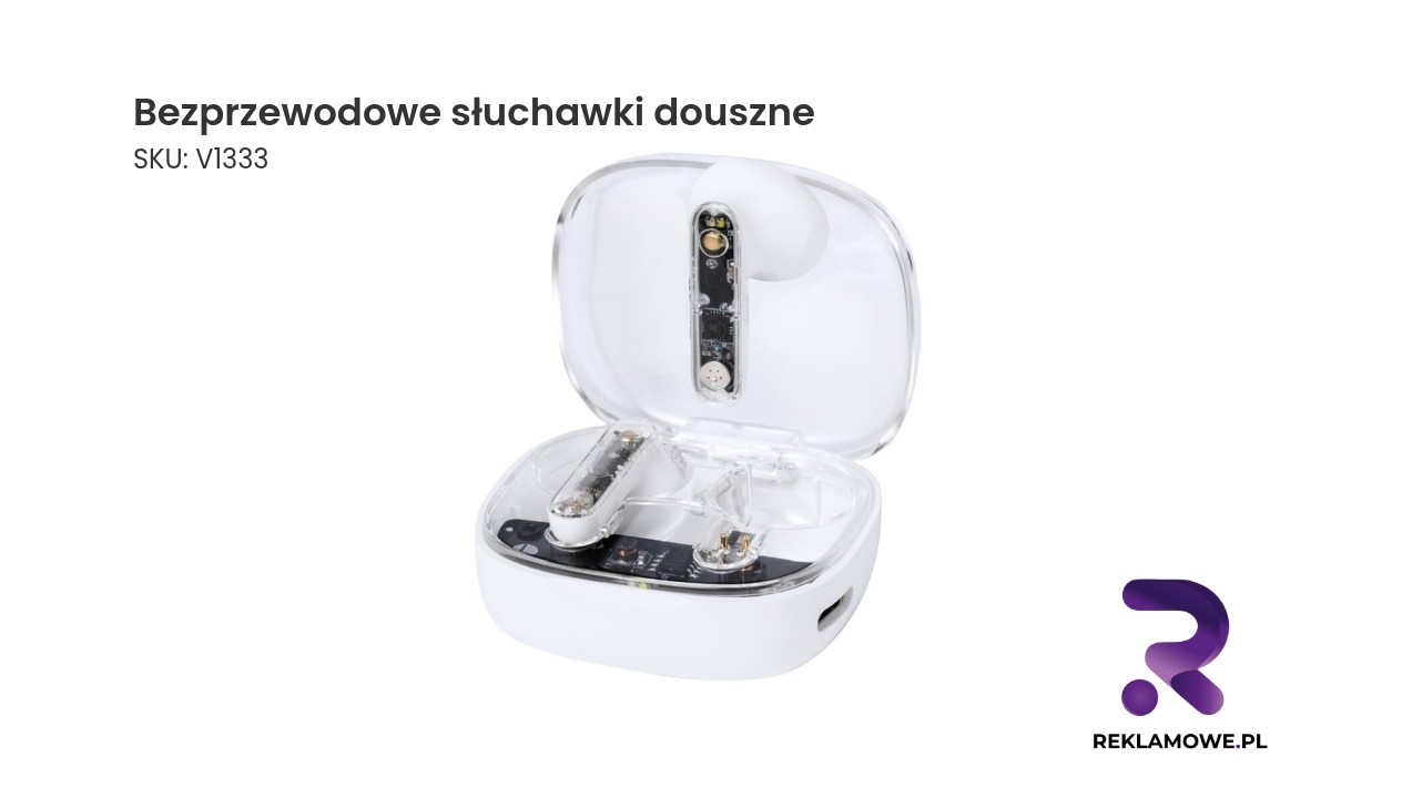 Bezprzewodowe słuchawki douszne w różnych kolorach