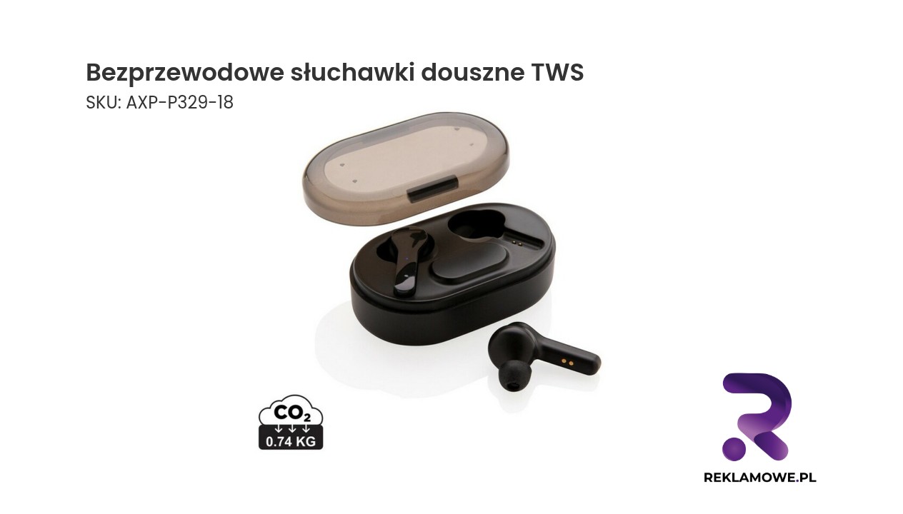 Bezprzewodowe słuchawki douszne TWS Light Up Logo Bezprzewodowe słuchawki douszne TWS w białym kolorze