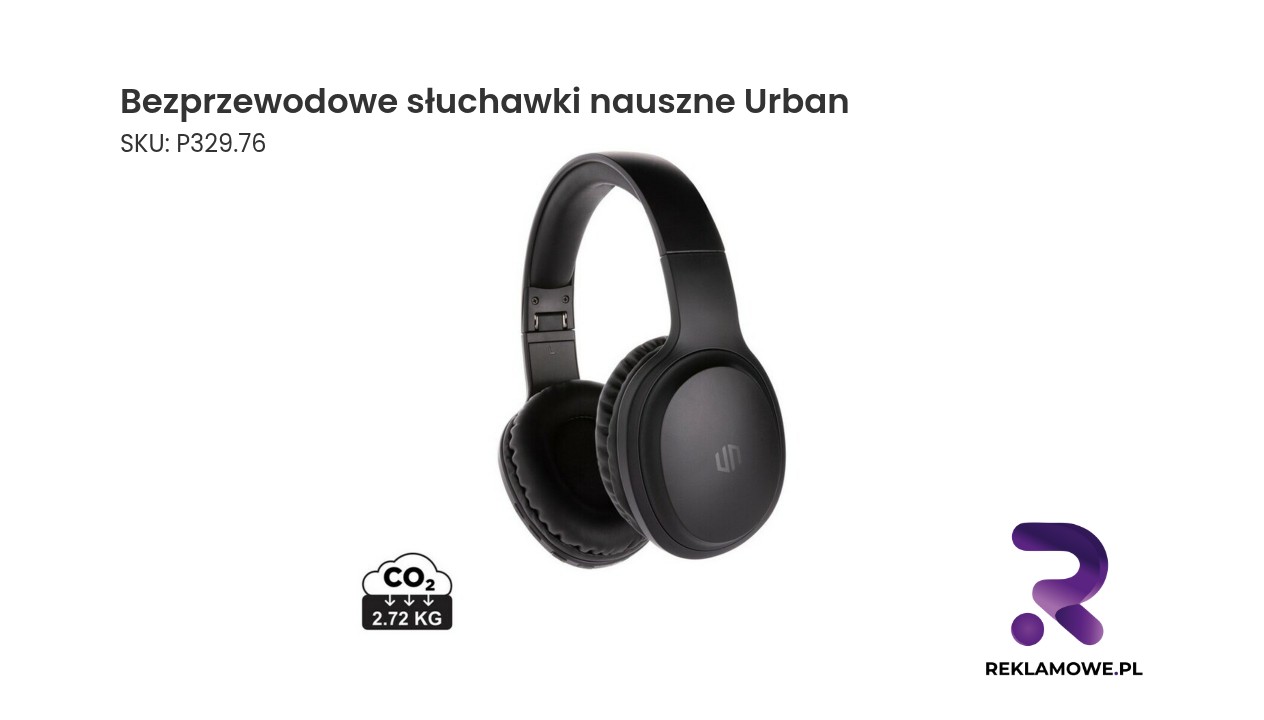 Bezprzewodowe słuchawki nauszne marki Urban w kolorze czarnym