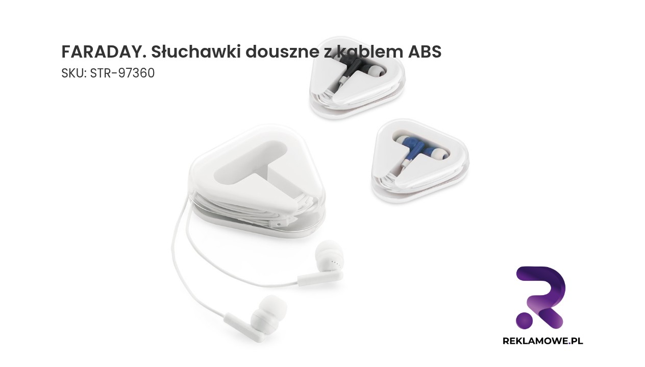 Słuchawki douszne FARADAY z kablem wykonane z ABS