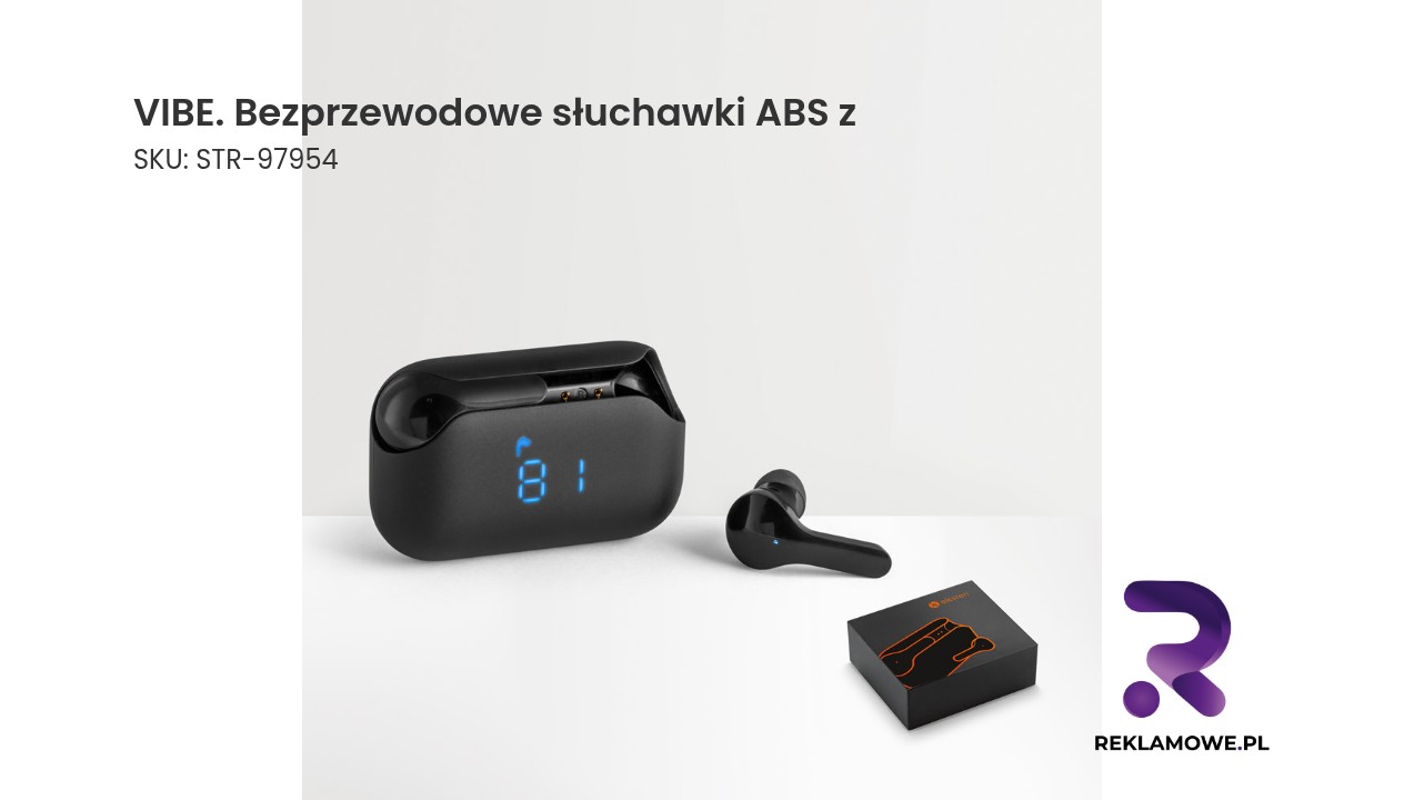 VIBE. Bezprzewodowe słuchawki ABS z transmisją BT 5'0 Bezprzewodowe słuchawki VIBE wykonane z ABS