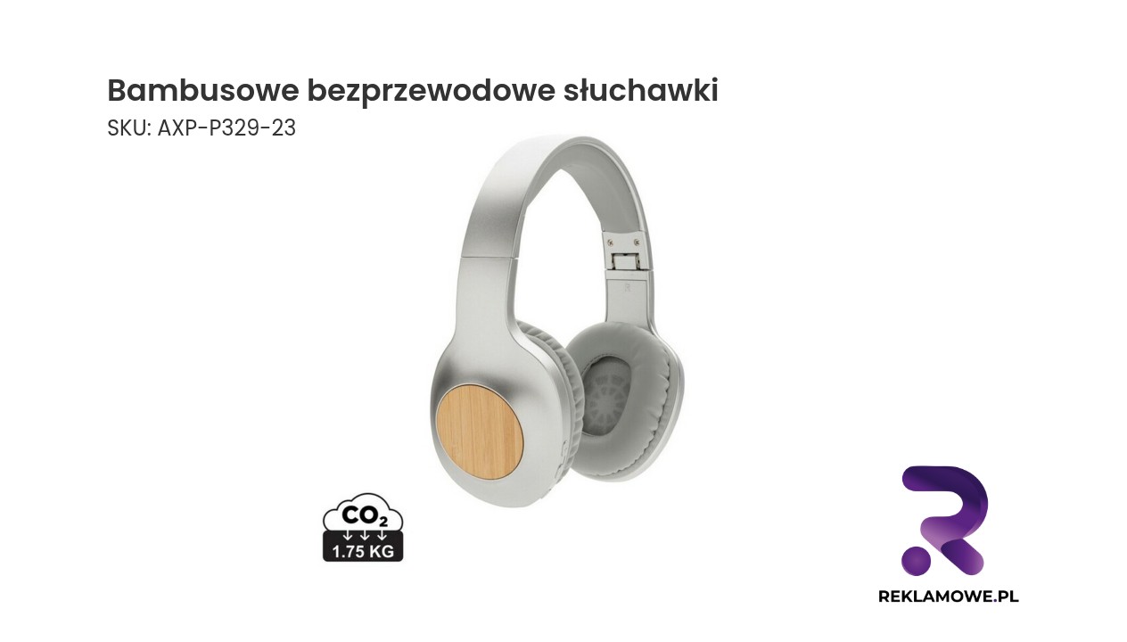 Bambusowe bezprzewodowe słuchawki na białym tle