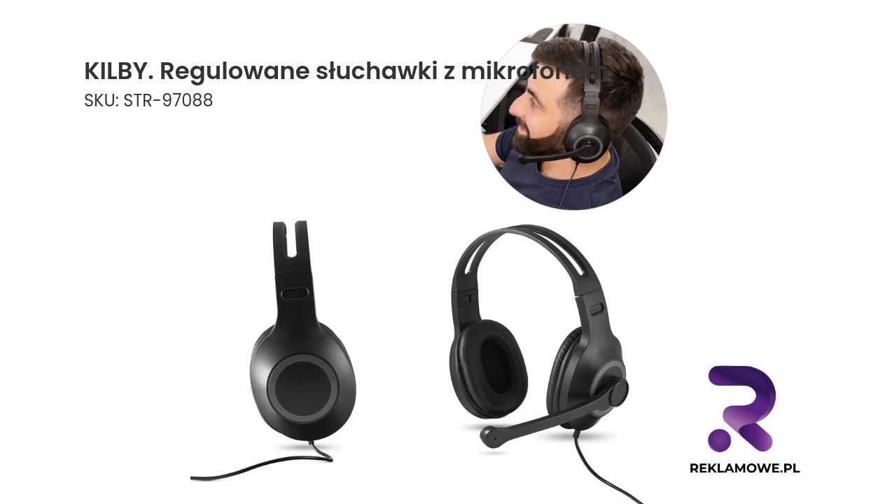 KILBY regulowane słuchawki z mikrofonem