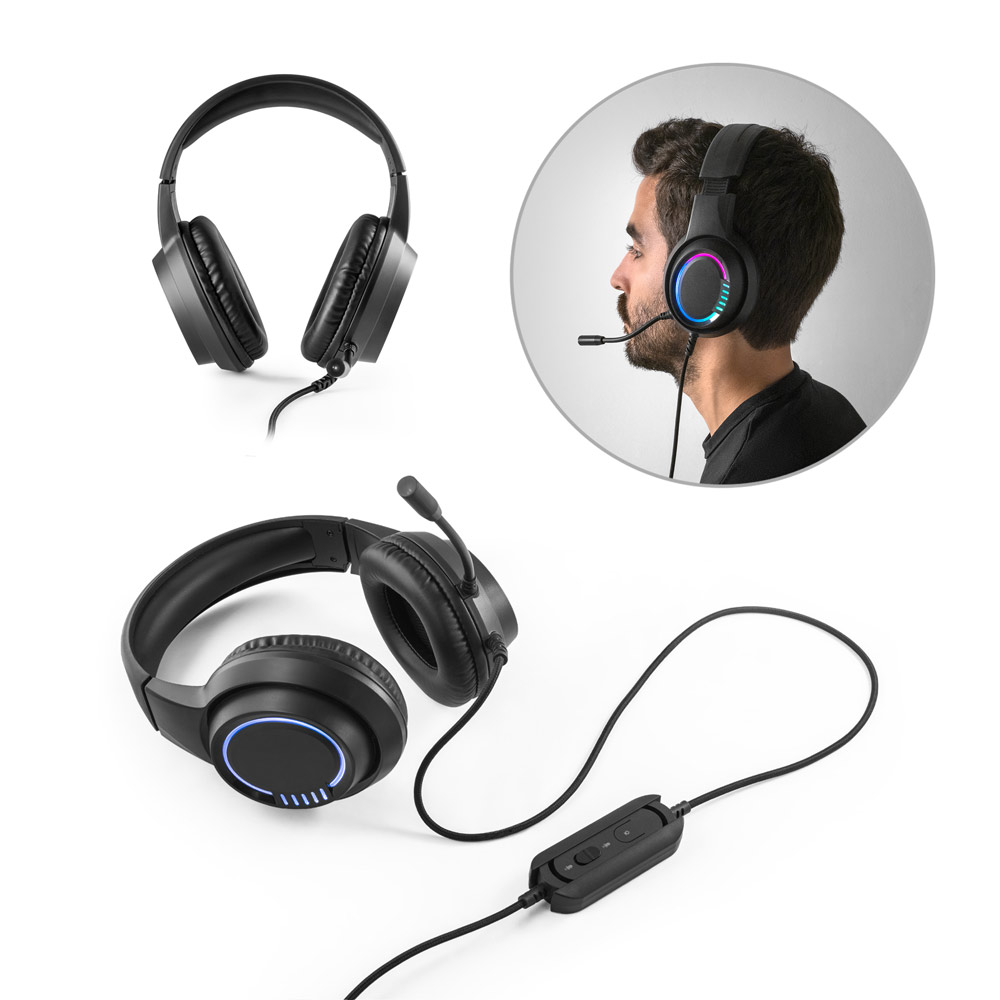 Thorne Headset RGB. Słuchawki ABS z 2-metrowym kablem, mikrofonem i diodami LED RGB 97135_set