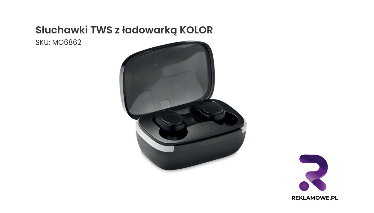 Słuchawki TWS z ładowarką KOLOR Słuchawki TWS z ładowarką w różnych kolorach
