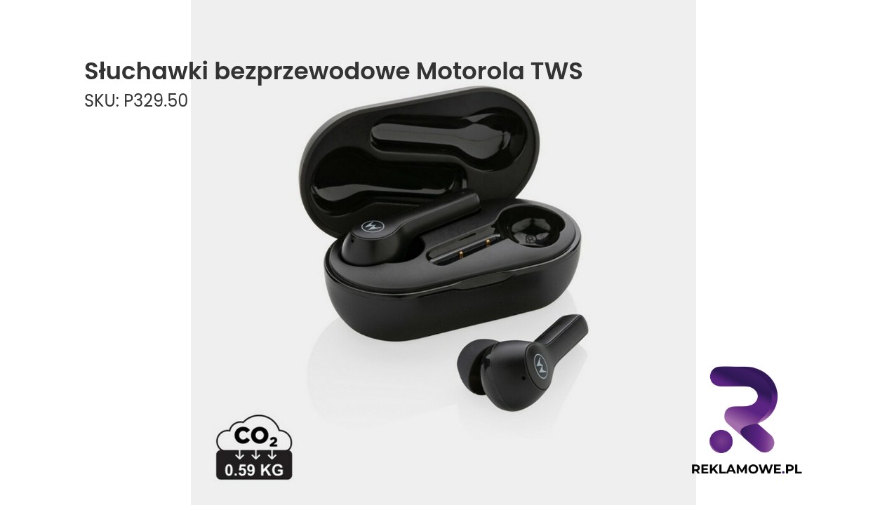 Bezprzewodowe słuchawki Motorola TWS w kolorze czarnym